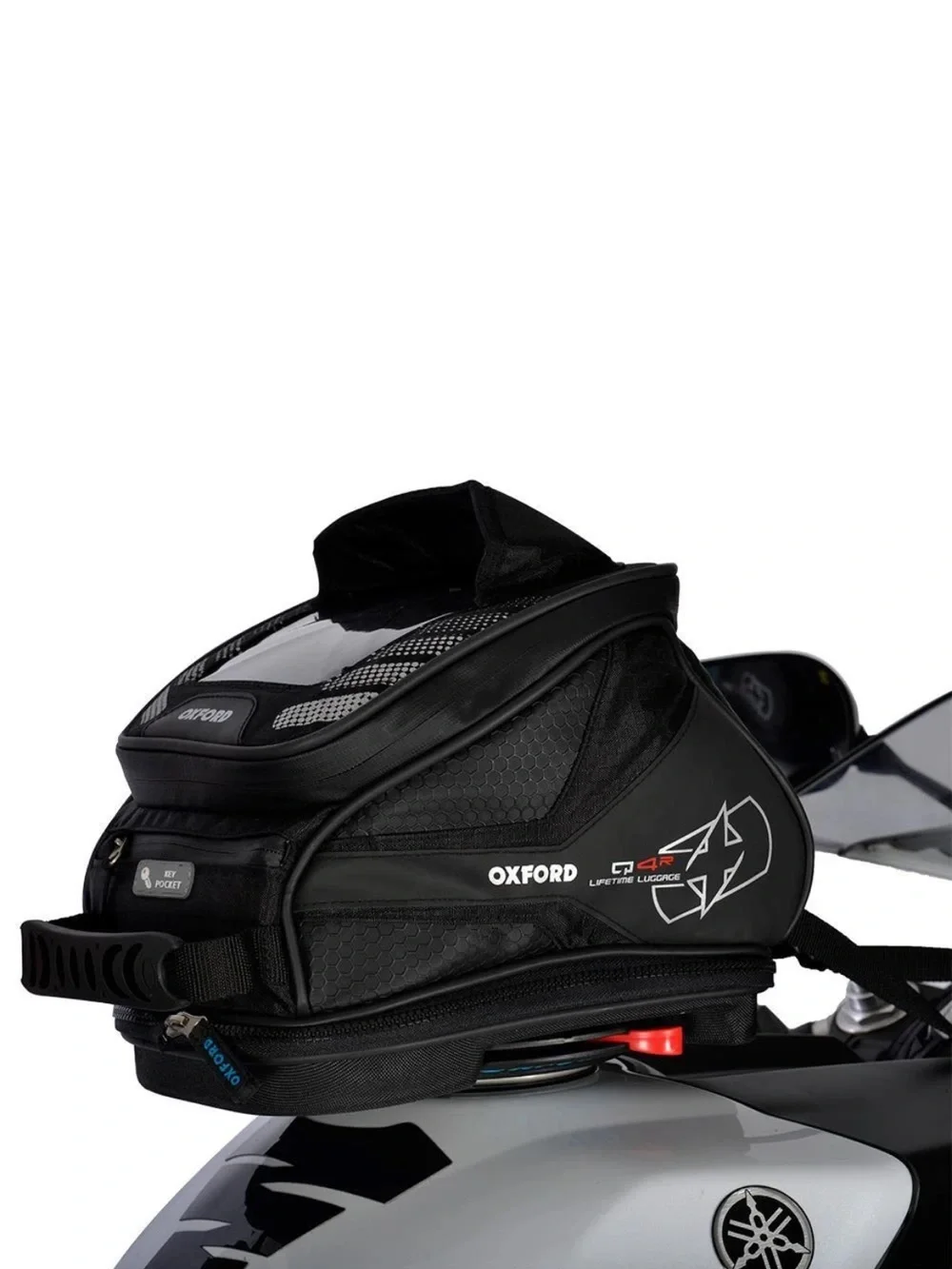 Oxford Q4R lifetime luggage Black Motorcycle Tail Bag with Reflective Logo